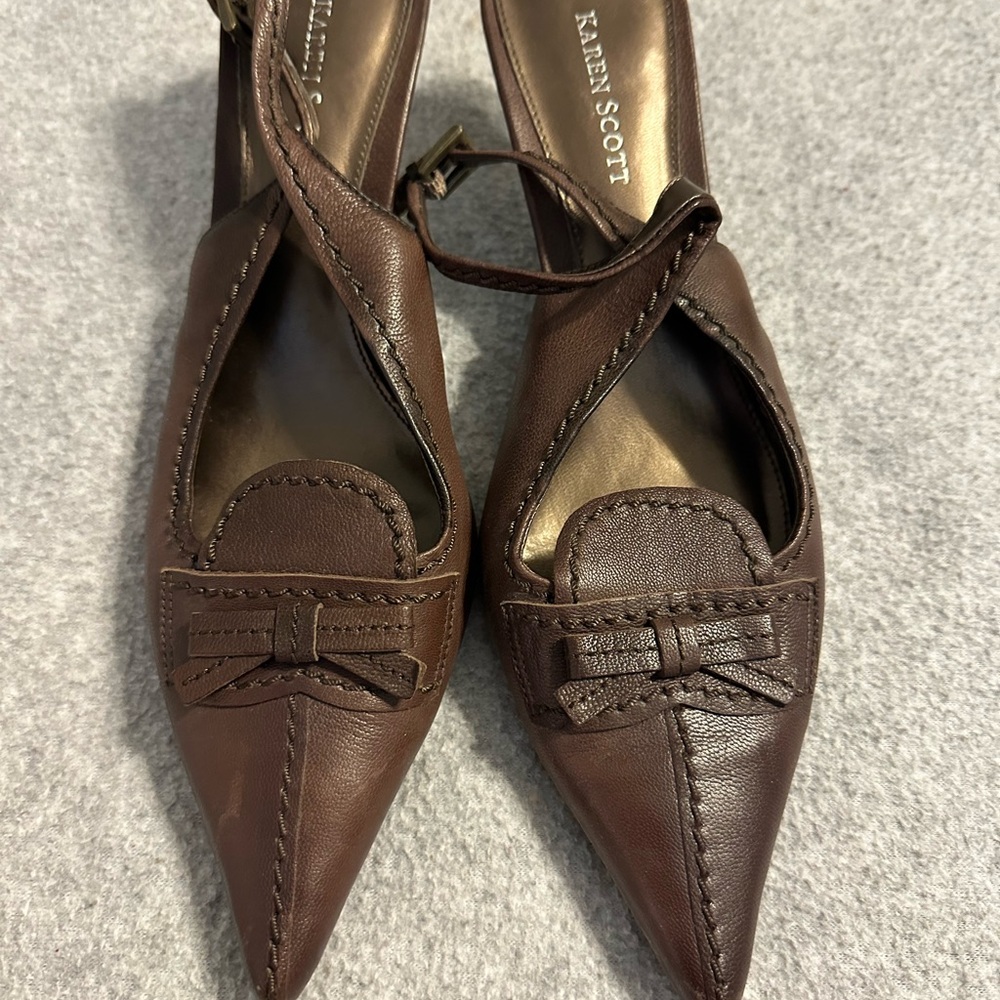 Karen Scott Dark Brown Kitten-Heeled Shoes